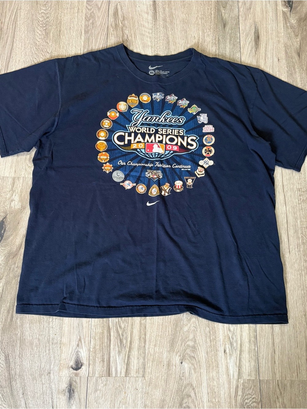 Nike Navy Yankees World Series Champions Graphic Tee